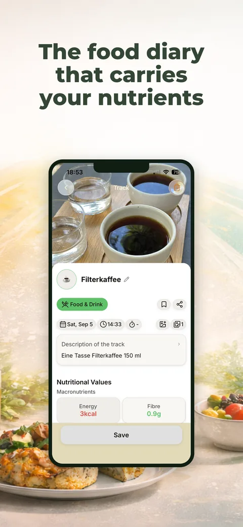 Logging a meal in NutriSpy