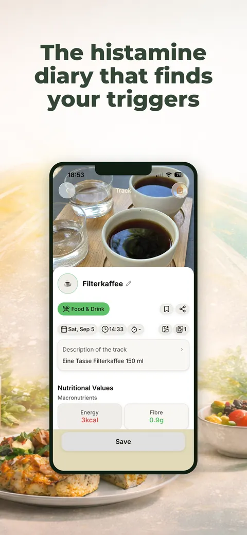 Logging a meal in NutriSpy