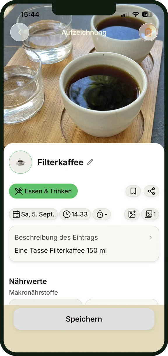 Eintrag mit Foto im NutriSpy-Tagebuch